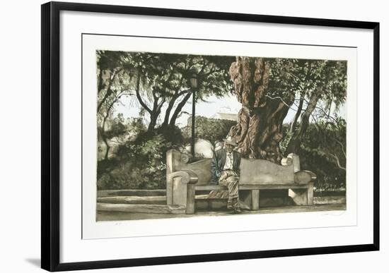 Man on Bench (Color)-Harry McCormick-Framed Collectable Print