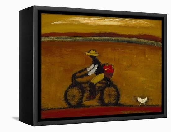 Man on Bicycle-Karen Bezuidenhout-Framed Premier Image Canvas