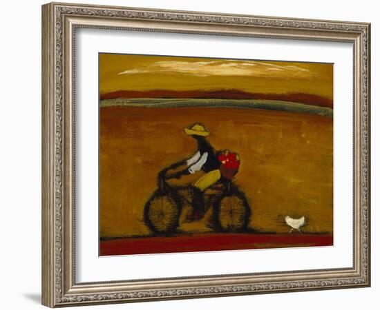 Man on Bicycle-Karen Bezuidenhout-Framed Giclee Print