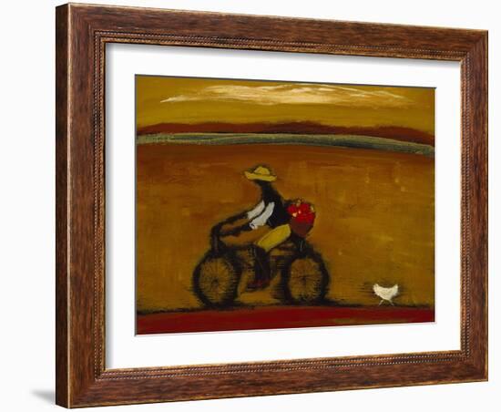 Man on Bicycle-Karen Bezuidenhout-Framed Giclee Print