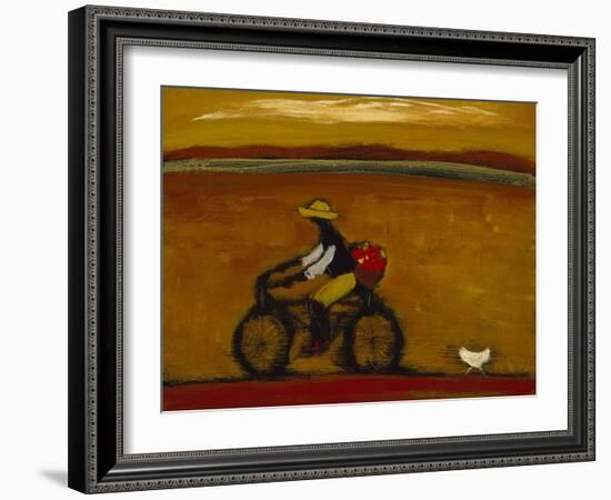 Man on Bicycle-Karen Bezuidenhout-Framed Giclee Print