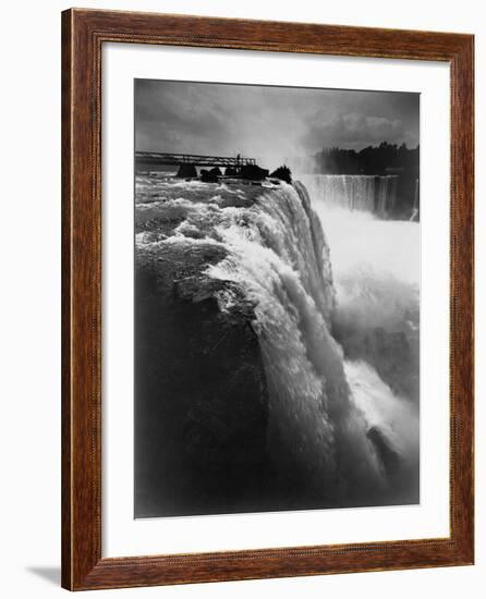 Man on Boardwalk at Horseshoe Falls-null-Framed Photographic Print