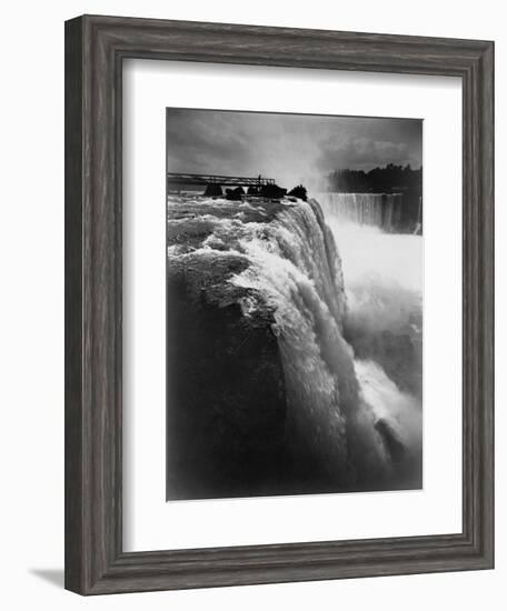 Man on Boardwalk at Horseshoe Falls-null-Framed Photographic Print