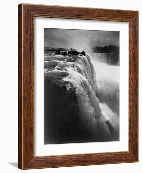 Man on Boardwalk at Horseshoe Falls-null-Framed Photographic Print
