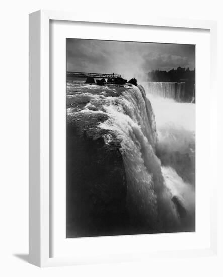 Man on Boardwalk at Horseshoe Falls-null-Framed Photographic Print