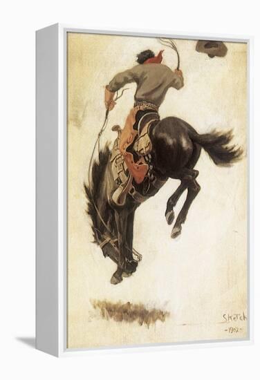 Man on Bucking Bronco, 1902-Newell Convers Wyeth-Framed Premier Image Canvas