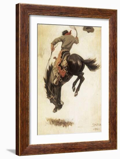 Man on Bucking Bronco, 1902-Newell Convers Wyeth-Framed Giclee Print