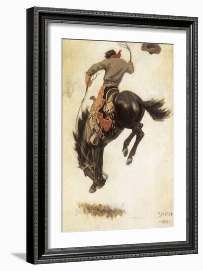 Man on Bucking Bronco, 1902-Newell Convers Wyeth-Framed Giclee Print