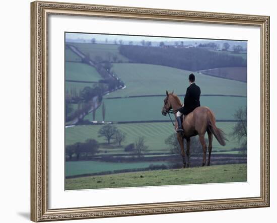 Man on horse, Leicestershire, England-Alan Klehr-Framed Photographic Print