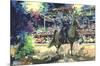 Man on Horseback-Wayland Moore-Mounted Serigraph