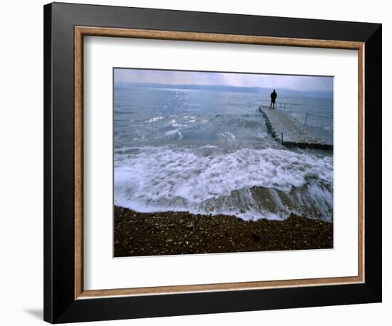 Man on Pier, Dead Sea, Jordan-Cindy Miller Hopkins-Framed Photographic Print