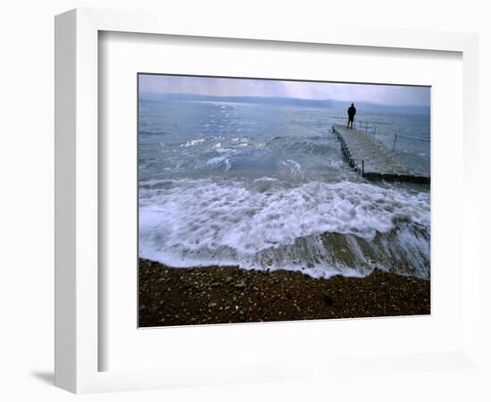 Man on Pier, Dead Sea, Jordan-Cindy Miller Hopkins-Framed Photographic Print