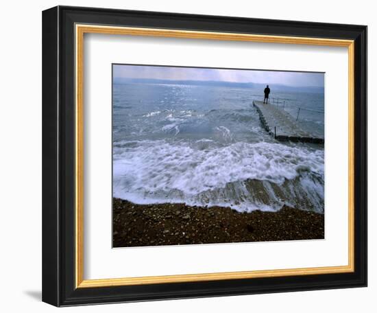 Man on Pier, Dead Sea, Jordan-Cindy Miller Hopkins-Framed Photographic Print