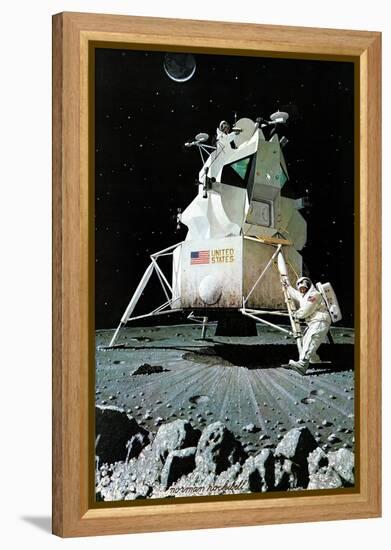 Man on the Moon (or United Stated Space Ship on the Moon)-Norman Rockwell-Framed Premier Image Canvas