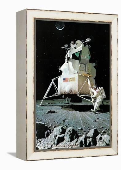 Man on the Moon (or United Stated Space Ship on the Moon)-Norman Rockwell-Framed Premier Image Canvas