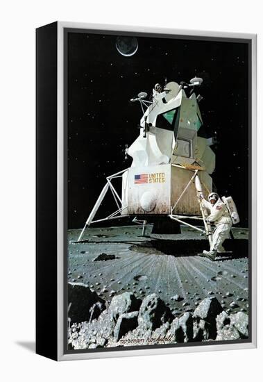 Man on the Moon (or United Stated Space Ship on the Moon)-Norman Rockwell-Framed Premier Image Canvas