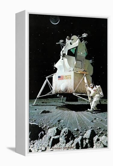 Man on the Moon (or United Stated Space Ship on the Moon)-Norman Rockwell-Framed Premier Image Canvas