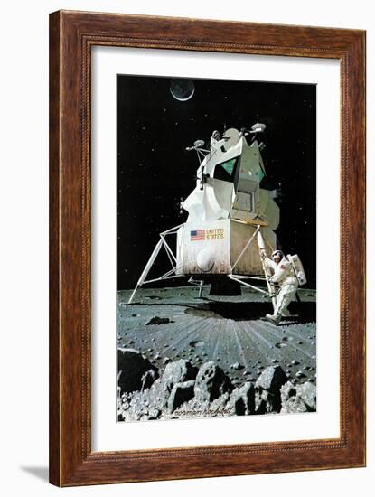 Man on the Moon (or United Stated Space Ship on the Moon)-Norman Rockwell-Framed Giclee Print