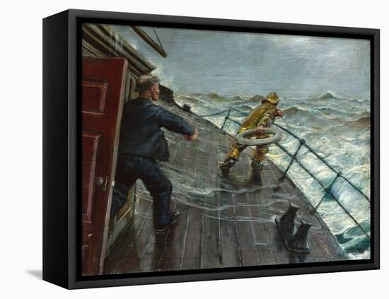 Man Overboard (Oil on Canvas)-Christian Krohg-Framed Premier Image Canvas