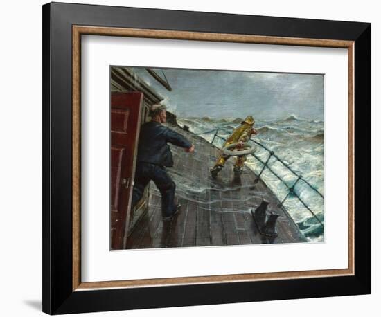 Man Overboard (Oil on Canvas)-Christian Krohg-Framed Giclee Print