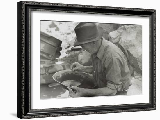 Man Panning Gold at Pinos Altos, New Mexico-Russell Lee-Framed Photo