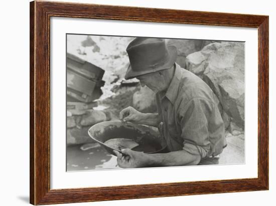 Man Panning Gold at Pinos Altos, New Mexico-Russell Lee-Framed Photo