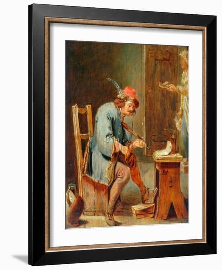 Man Playing a Fiddle, 1800-50-David the Younger Teniers-Framed Giclee Print