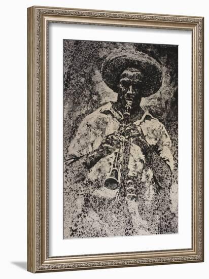 Man Playing Instrument-Michael Jackson-Framed Giclee Print