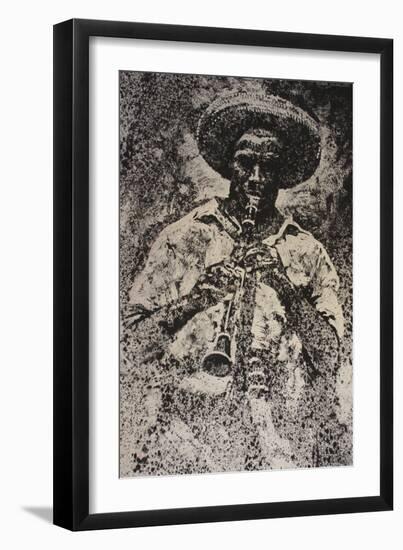 Man Playing Instrument-Michael Jackson-Framed Giclee Print