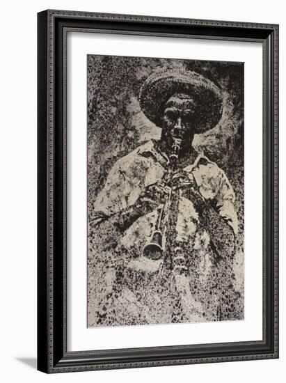 Man Playing Instrument-Michael Jackson-Framed Giclee Print