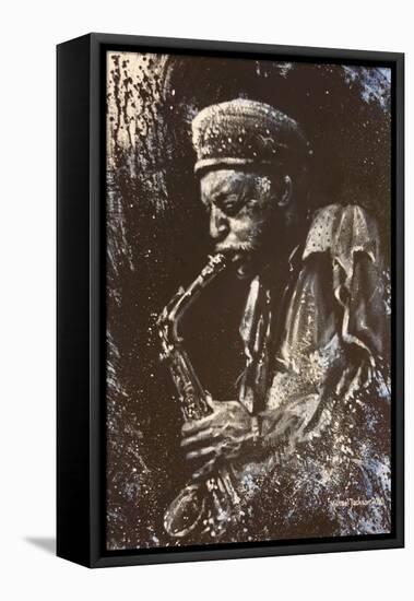 Man Playing Saxaphone-Michael Jackson-Framed Premier Image Canvas