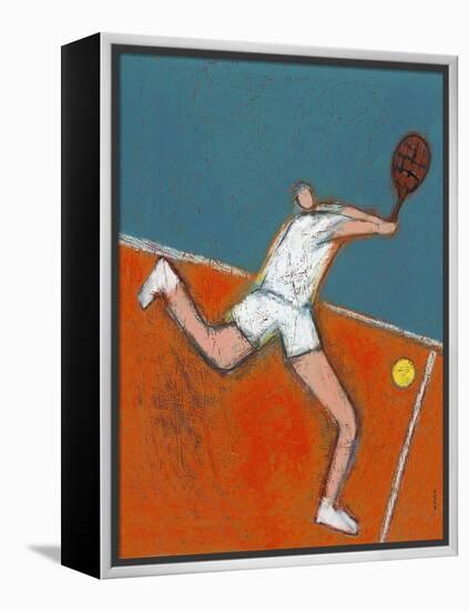 Man Playing Tennis-Marie Bertrand-Framed Premier Image Canvas