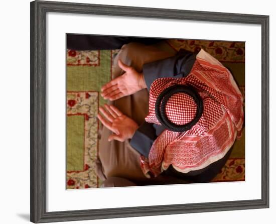 Man Prays at At Sunni Muslim Um Al-Qura Mosque in Baghdad, Iraq-null-Framed Photographic Print