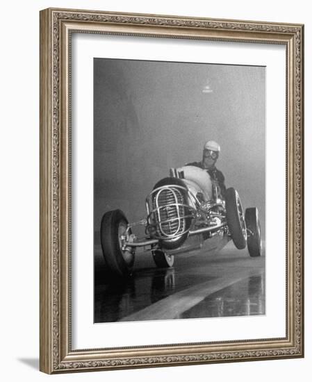 Man Racing in the Midget Auto Race-Ralph Morse-Framed Photographic Print