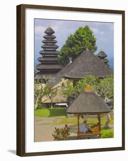 Man Reading at Besakih Temple, Bali, Indonesia, Southeast Asia, Asia-Sakis Papadopoulos-Framed Photographic Print