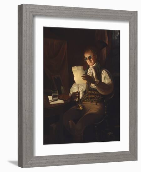 Man Reading by Candlelight, 1805-08 (Oil on Canvas)-Rembrandt Peale-Framed Giclee Print