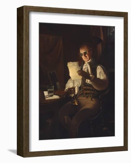 Man Reading by Candlelight, 1805-08 (Oil on Canvas)-Rembrandt Peale-Framed Giclee Print