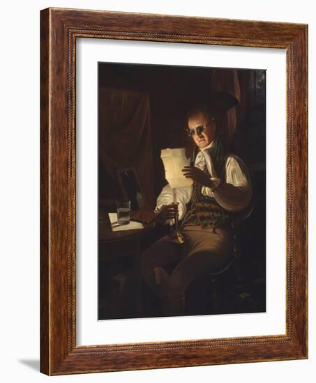 Man Reading by Candlelight, 1805-08 (Oil on Canvas)-Rembrandt Peale-Framed Giclee Print