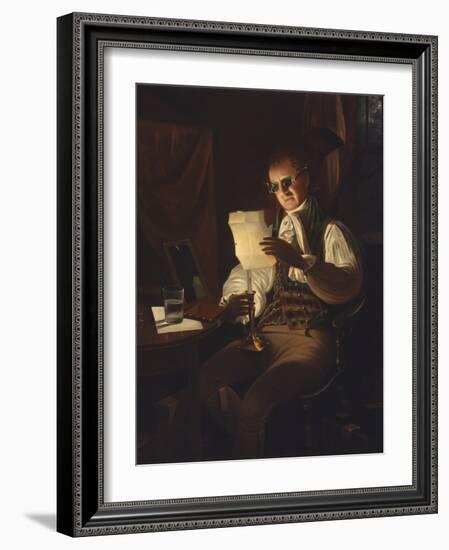 Man Reading by Candlelight, 1805-08 (Oil on Canvas)-Rembrandt Peale-Framed Giclee Print