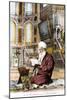 Man Reading Koran in Hagia Sofia-null-Mounted Giclee Print