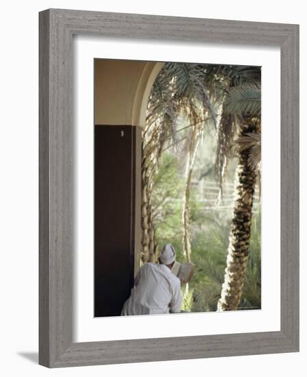 Man Reading Koran in Mosque, Malindi, Kenya, East Africa, Africa-Upperhall Ltd-Framed Photographic Print