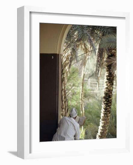 Man Reading Koran in Mosque, Malindi, Kenya, East Africa, Africa-Upperhall Ltd-Framed Photographic Print