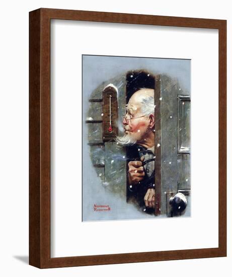 Man Reading Thermometer (or Fifteen Below Zero)-Norman Rockwell-Framed Giclee Print