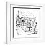 Man reads a church service sign that says, 'Does God Prefer Particular Spo? - New Yorker Cartoon-David Sipress-Framed Premium Giclee Print