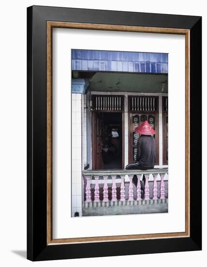 Man Ready to Work the Rice Paddies at Sungai Pinang, Indonesia-Matthew Williams-Ellis-Framed Photographic Print