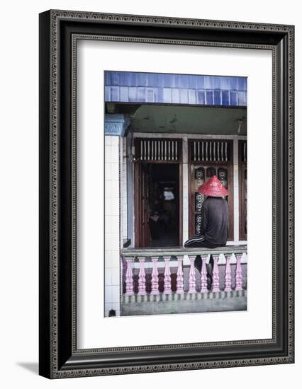 Man Ready to Work the Rice Paddies at Sungai Pinang, Indonesia-Matthew Williams-Ellis-Framed Photographic Print