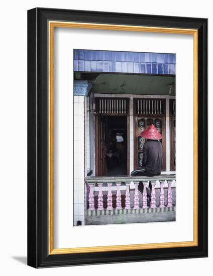 Man Ready to Work the Rice Paddies at Sungai Pinang, Indonesia-Matthew Williams-Ellis-Framed Photographic Print