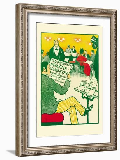 Man Relaxing and Reading the Paper-null-Framed Premium Giclee Print