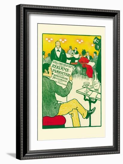 Man Relaxing and Reading the Paper-null-Framed Premium Giclee Print