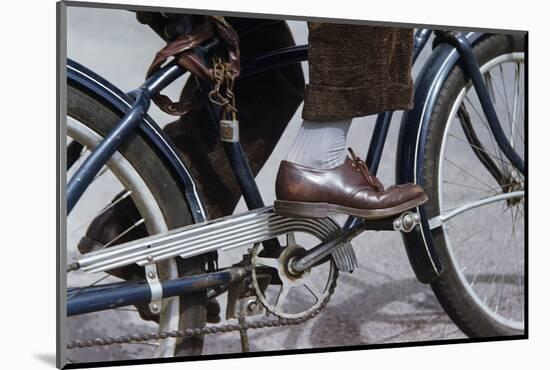 Man Riding Bicycle in Dress Shoes-William P. Gottlieb-Mounted Photographic Print